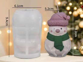 Molde silicona muñeco de nieve con bufanda